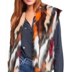 ANTHROPOLOGIE ROSIE NIERA FAUX FUR & KNIT VEST SIZE LARGE